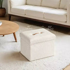 Small Folding Storage Ottoman Foot Rest Stool, 12.2 x 16.1 x 12.2 Inches, Sturdy Ottoman with Hidden Storage, Supports up to 286 lb