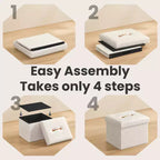 Small Folding Storage Ottoman Foot Rest Stool, 12.2 x 16.1 x 12.2 Inches, Sturdy Ottoman with Hidden Storage, Supports up to 286 lb