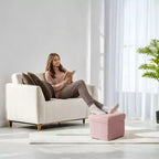 Small Folding Storage Ottoman Foot Rest Stool, 12.2 x 16.1 x 12.2 Inches, Sturdy Ottoman with Hidden Storage, Supports up to 286 lb