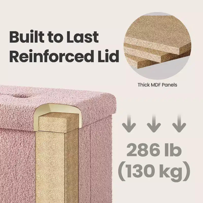 Small Folding Storage Ottoman Foot Rest Stool, 12.2 x 16.1 x 12.2 Inches, Sturdy Ottoman with Hidden Storage, Supports up to 286 lb