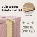 Small Folding Storage Ottoman Foot Rest Stool, 12.2 x 16.1 x 12.2 Inches, Sturdy Ottoman with Hidden Storage, Supports up to 286 lb