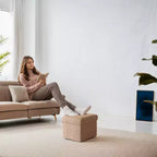 Small Folding Storage Ottoman Foot Rest Stool, 12.2 x 16.1 x 12.2 Inches, Sturdy Ottoman with Hidden Storage, Supports up to 286 lb