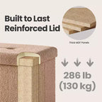 Small Folding Storage Ottoman Foot Rest Stool, 12.2 x 16.1 x 12.2 Inches, Sturdy Ottoman with Hidden Storage, Supports up to 286 lb