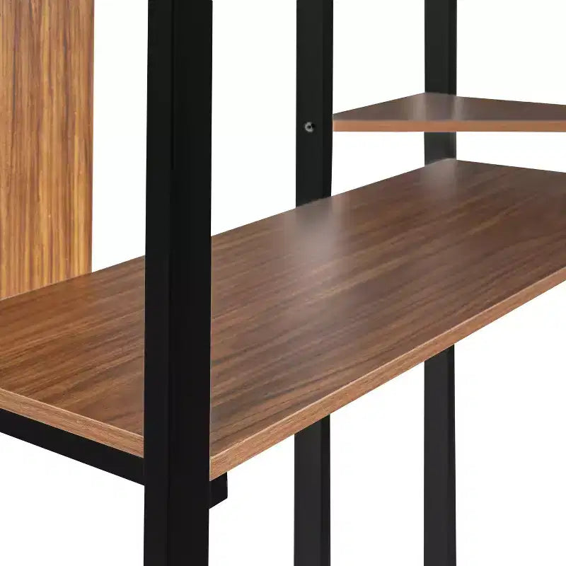 42.1'' W x 79.5'' L Twin Size Metal Loft Bed with Built-in Desk, Shelf and Ladder, Strong Metal Frame