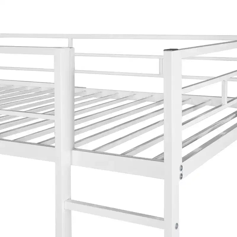 42.1'' W x 79.5'' L Twin Size Metal Loft Bed with Built-in Desk, Shelf and Ladder, Strong Metal Frame