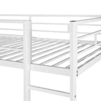 42.1'' W x 79.5'' L Twin Size Metal Loft Bed with Built-in Desk, Shelf and Ladder, Strong Metal Frame