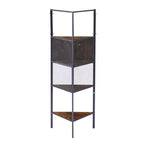 Corner Cabinet, Tall Storage Shelf with Triangle Wooden Shelves, Bookshelf for Small Space, Brown