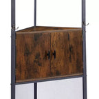 Corner Cabinet, Tall Storage Shelf with Triangle Wooden Shelves, Bookshelf for Small Space, Brown