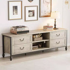 TV Stand for 70 Inch TV, Entertainment Center with Storage Cabinet & Open Shelves, TV Console Table Media Cabinet for Living Room, Bedroom