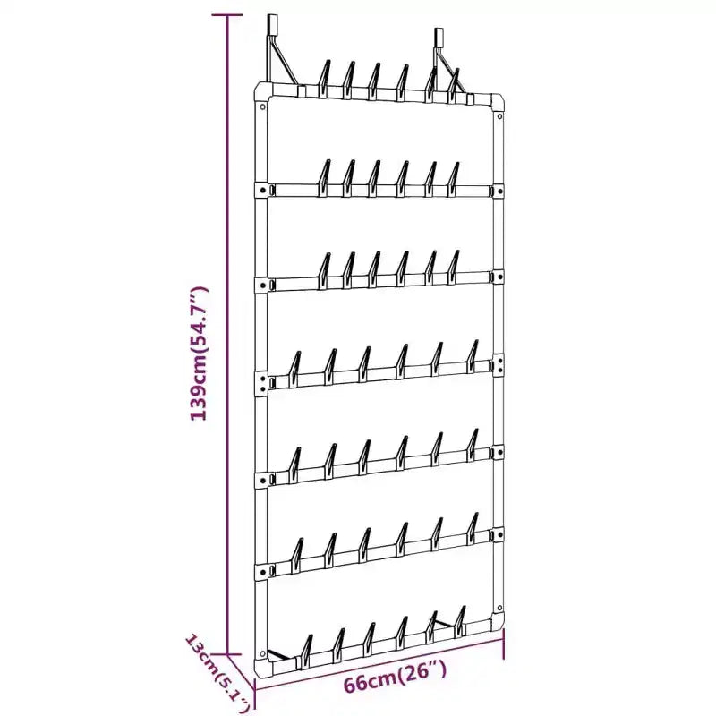 Hanging Shoe Rack Silver 26x5.1x54.7