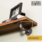 Autumn Brown 24 in. Shelves with L-Shaped Brackets