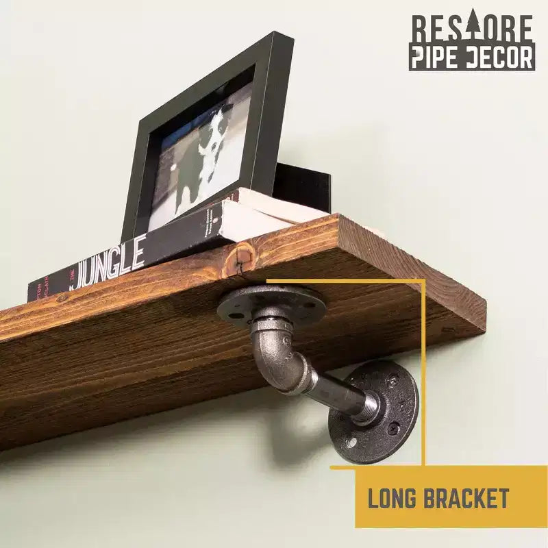 Autumn Brown 24 in. Shelves with L-Shaped Brackets