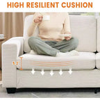84 Cloud Couch with Deep Seat, 3-Seater Corduroy Couches, Modern Upholstered Sofa with Wide Armrests for Living Room, Beige