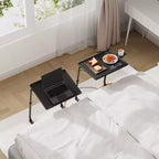 Adjustable TV Tray Table TV Dinner Tray on Bed Sofa, Comfortable Folding Table with 6 Height and 3 Tilt Angle Adjustments, End Table