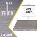 Riverstone Grey 36 in. Wood Shelf (Wood Only)