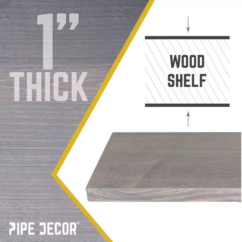 Riverstone Grey 36 in. Wood Shelf (Wood Only)