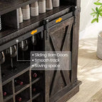 75 Tall Coffee Hutch Cabinet Large Kitchens Storage Pantry Cabinets White Coffee Bar Cabinet Cupboard with Sliding Barn Door