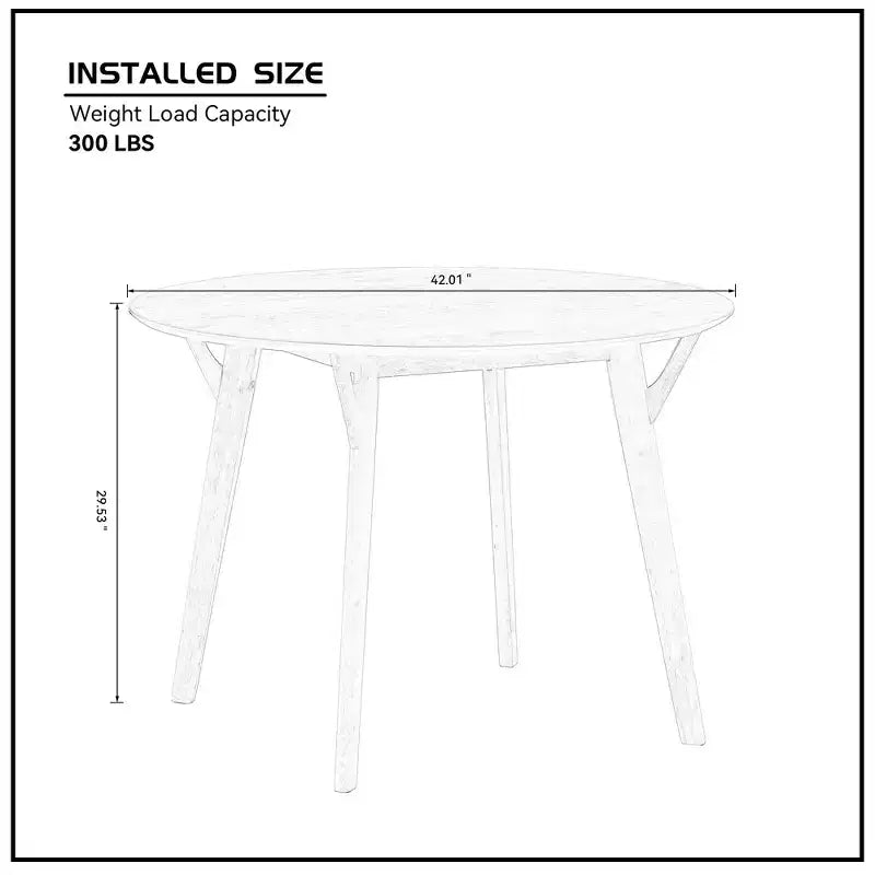 42IN Modern Space-Saving Dining Room Table for 2-4 Person, Round Table, Kitchen Table for Living Room, Dining Room