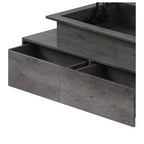 Farmhouse Lift Top LED Coffee Tables with Storage 4 Drawers Center Table For Living Room