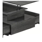 Farmhouse Lift Top LED Coffee Tables with Storage 4 Drawers Center Table For Living Room