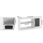 3-in-1 Kids Bookshelf and Toy Storage Cabinet with Chalkboard, Dual Open Shelves - White