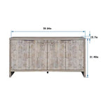 Sideboard Buffet Cabinet, Kitchen Pantry Storage Cabinet with 4 Metal Door Handles,Hexagonal Pattern Coffee Bar Cabinet