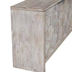 Sideboard Buffet Cabinet, Kitchen Pantry Storage Cabinet with 4 Metal Door Handles,Hexagonal Pattern Coffee Bar Cabinet