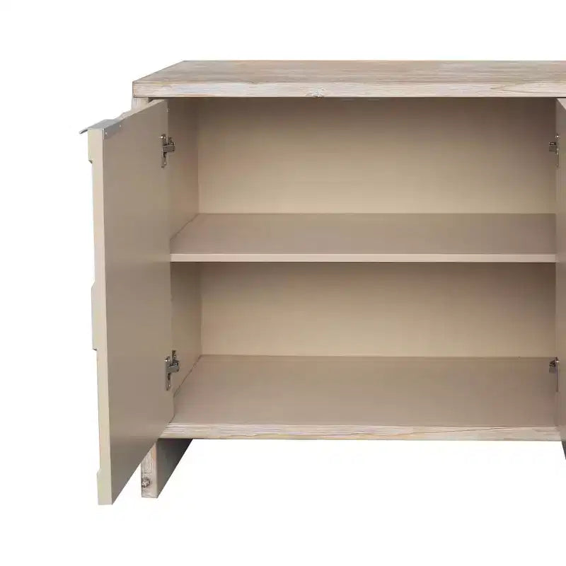 Sideboard Buffet Cabinet, Kitchen Pantry Storage Cabinet with 4 Metal Door Handles,Hexagonal Pattern Coffee Bar Cabinet