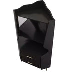 Modern Corner Bar Cabinet with Shelves and Drawers, for Dining or Living Room, Black