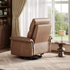 Manual Recliner Chair, Swivel Rocker with Padded Armrests, Modern Upholstered Reclining Chair for Living Room, Nursery, Bedroom