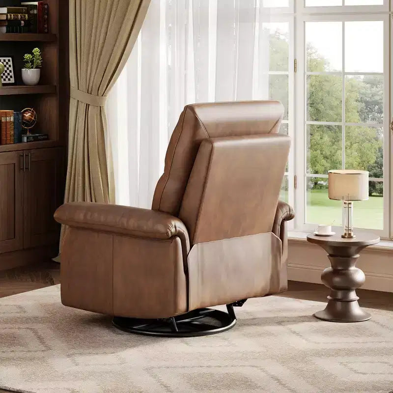 Manual Recliner Chair, Swivel Rocker with Padded Armrests, Modern Upholstered Reclining Chair for Living Room, Nursery, Bedroom