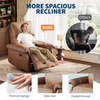 Manual Recliner Chair, Swivel Rocker with Padded Armrests, Modern Upholstered Reclining Chair for Living Room, Nursery, Bedroom