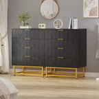 TV Stand,Nightstand,Side Table, Organizer Storage with Metal Handles,4 Drawer Dresser ,Small Dresser Storage Cabinet for Bedroom, Living Room