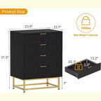 TV Stand,Nightstand,Side Table, Organizer Storage with Metal Handles,4 Drawer Dresser ,Small Dresser Storage Cabinet for Bedroom, Living Room