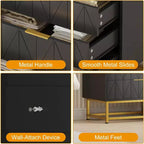 TV Stand,Nightstand,Side Table, Organizer Storage with Metal Handles,4 Drawer Dresser ,Small Dresser Storage Cabinet for Bedroom, Living Room