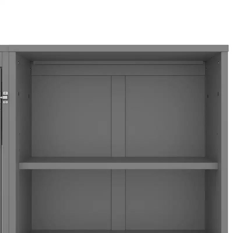 Queen Foldable Platform Bed & Murphy Bed with Height Adjustable Storage Compartments