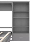 Queen Foldable Platform Bed & Murphy Bed with Height Adjustable Storage Compartments