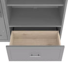 Queen Foldable Platform Bed & Murphy Bed with Height Adjustable Storage Compartments