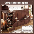 Queen Foldable Platform Bed & Murphy Bed with Height Adjustable Storage Compartments