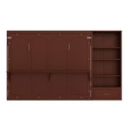 Queen Foldable Platform Bed & Murphy Bed with Height Adjustable Storage Compartments