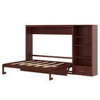 Queen Foldable Platform Bed & Murphy Bed with Height Adjustable Storage Compartments