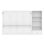 Queen Foldable Platform Bed & Murphy Bed with Height Adjustable Storage Compartments