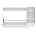 Queen Foldable Platform Bed & Murphy Bed with Height Adjustable Storage Compartments