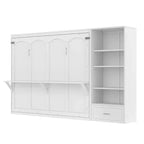 Queen Foldable Platform Bed & Murphy Bed with Height Adjustable Storage Compartments