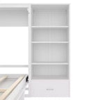 Queen Foldable Platform Bed & Murphy Bed with Height Adjustable Storage Compartments