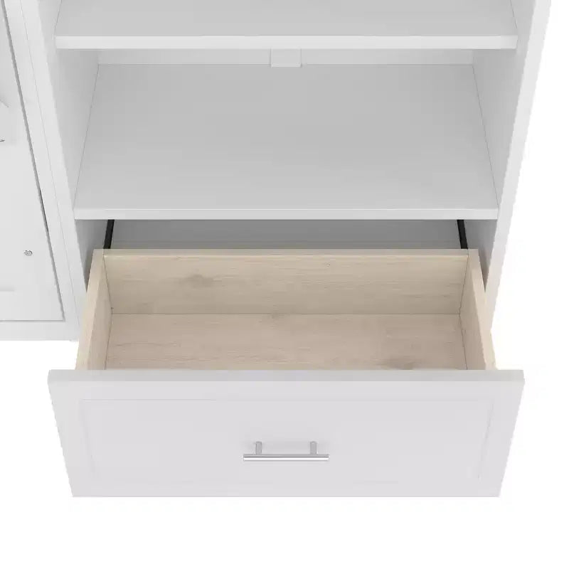 Queen Foldable Platform Bed & Murphy Bed with Height Adjustable Storage Compartments