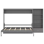 Queen Foldable Platform Bed & Murphy Bed with Height Adjustable Storage Compartments