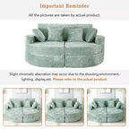 80 Curved Chaise Lounge Sofa & Boneless Couch, Full-Compressed Sofa Bed with Two Cup Holders