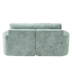 80 Curved Chaise Lounge Sofa & Boneless Couch, Full-Compressed Sofa Bed with Two Cup Holders