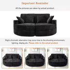 80 Curved Chaise Lounge Sofa & Boneless Couch, Full-Compressed Sofa Bed with Two Cup Holders
